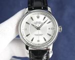 Rolex Daydate Men 8215 Movement 40mm 316L Steel 48h Black/Brown Calfskin Leather Band Watch